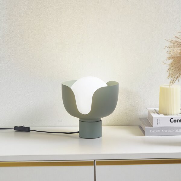 Stolne Lampa Lindby, Fiora, Zelena, Dnevna soba, Metal, Moderan
