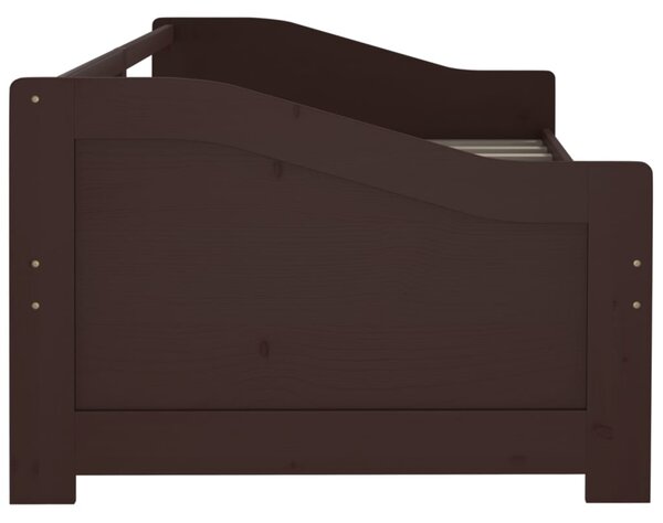 Trosjed / dnevni ležaj tamnosmeđi 90x200 cm od masivne borovine - Smeđa / N/A