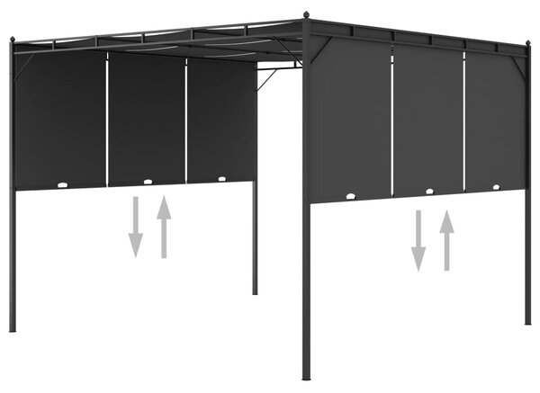 Vrtna sjenica s bočnim zastorom 3 x 3 x 2,25 m antracit - Antracitno siva / 3 x 3 x 2.25 m