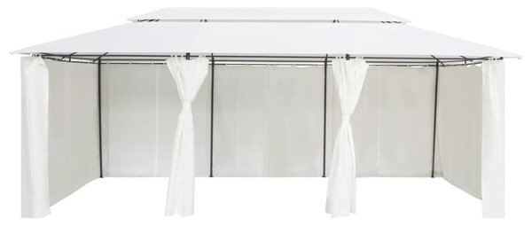 Sjenica sa zastorima 600 x 298 x 270 cm bijela 180 g/m² - Bijela / N/A