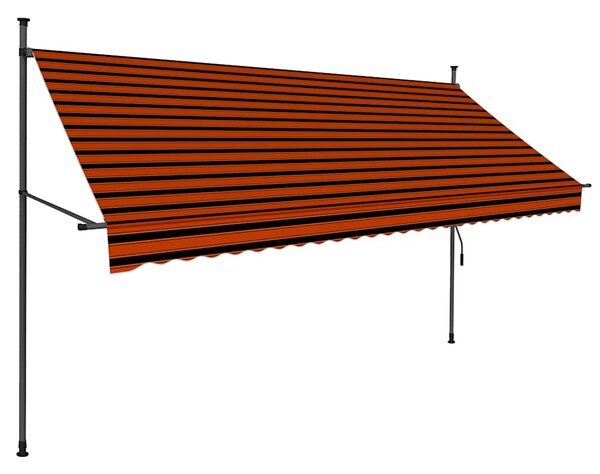 Tenda na ručno uvlačenje s LED svjetlom 300 cm narančasto-smeđa - Šarena / N/A