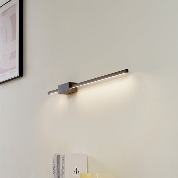 Lucande LED zidna svjetiljka Skaila, crna, dužina 90 cm, 3.000 K, Crno, Dnevni boravak/blagovaonica, Aluminij