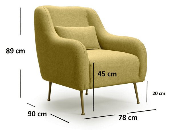 Zondo.hr Fotelja Samantha (žuta + zlatna). Akcija -30%. 1106561