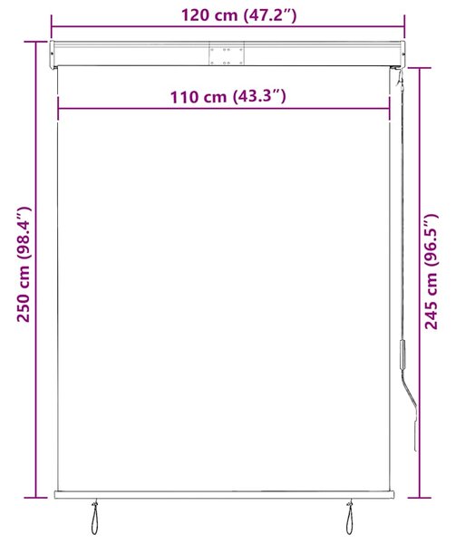 Vanjska roleta 120 x 250 cm antracit - Antracitno siva / 120 x 250 cm