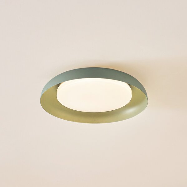 Lindby LED stropna svjetiljka Florie, zelena, metalna, Ø 40 cm, Zelena, Dnevni boravak/blagovaonica, Plastika