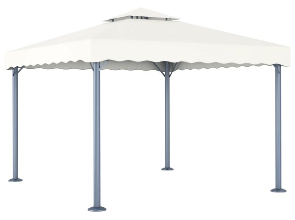 Sjenica s LED svjetlosnim trakama 300 x 300 cm krem aluminijska - Krema / N/A
