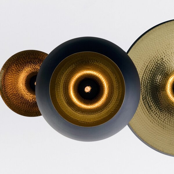 Tom Dixon Beat Fat LED visilica, crna, prigušiva, Crno, Dnevni boravak/blagovaonica, Metal