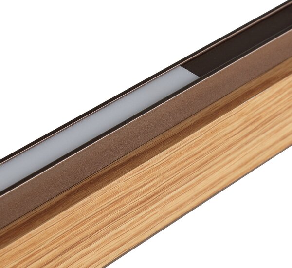 Brilliant LED viseća svjetiljka Arviso, hrast, duljina 127 cm, prigušiva., prigušiva, Drvo, Dnevni boravak/blagovaonica, Drvo