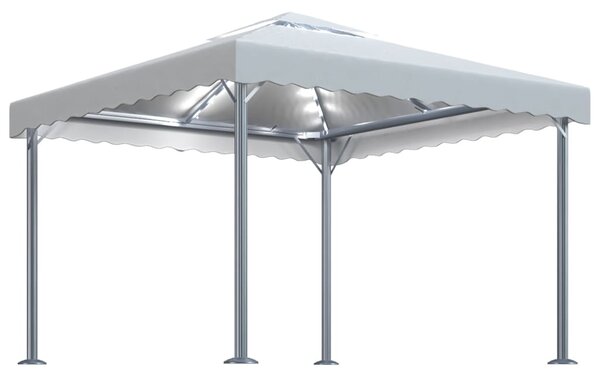 Sjenica s LED svjetlosnim trakama 300 x 300 cm krem aluminijska - Krema / N/A