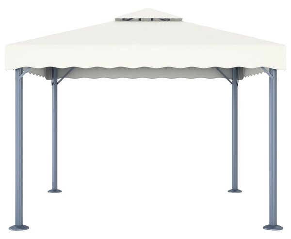 Sjenica s LED svjetlosnim trakama 300 x 300 cm krem aluminijska - Krema / N/A