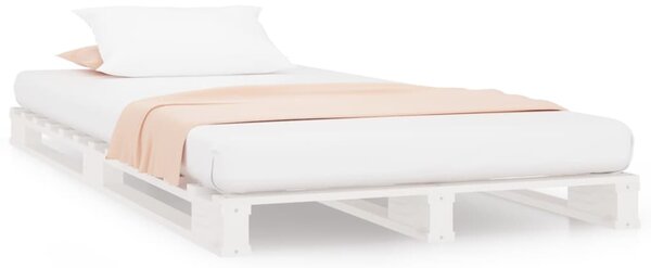 Krevet od paleta bijeli 75x190 cm od masivne borovine mali - Bijela / 75 x 190 cm