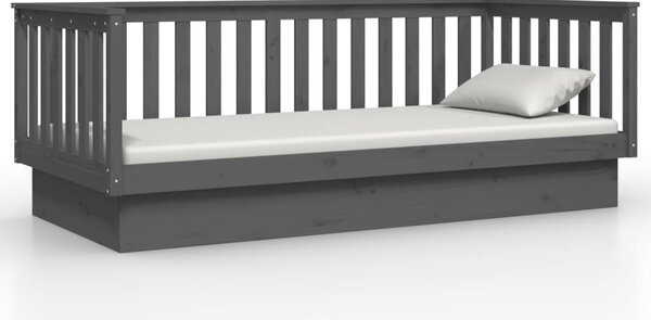 Dnevni ležaj sivi 80 x 200 cm od masivne borovine - Siva / 80 x 200 cm