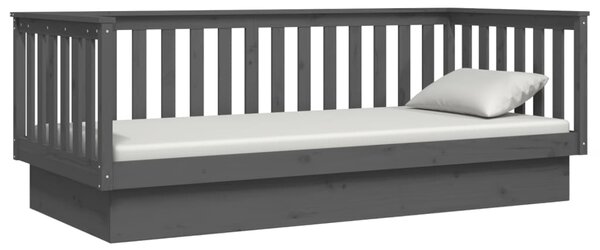 Dnevni ležaj sivi 80 x 200 cm od masivne borovine - Siva / 80 x 200 cm