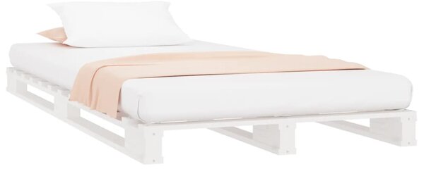 Krevet od paleta bijeli 75x190 cm od masivne borovine mali - Bijela / 75 x 190 cm