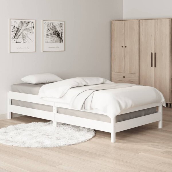 Složivi krevet bijeli 90x190 cm od masivne borovine - Bijela / 90 x 190 cm