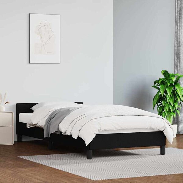 Okvir kreveta s uzglavljem bez madraca crni 90x200 cm - Crna / 90 x 200 cm