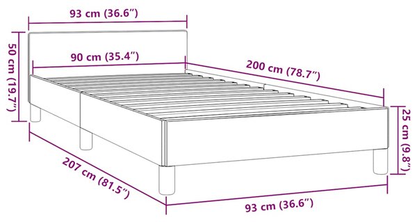 Okvir kreveta s uzglavljem bez madraca crni 90x200 cm - Crna / 90 x 200 cm