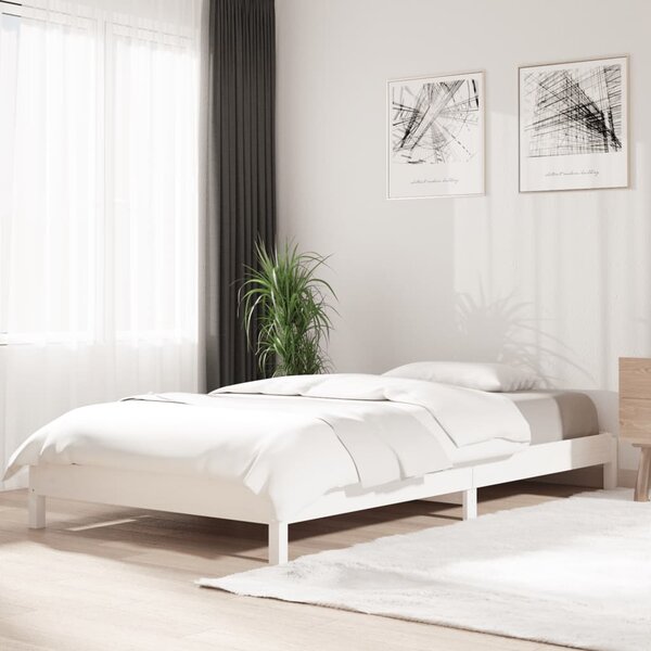 Složivi krevet bijeli 90x190 cm od masivne borovine - Bijela / 90 x 190 cm