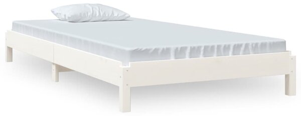 Složivi krevet bijeli 90x190 cm od masivne borovine - Bijela / 90 x 190 cm