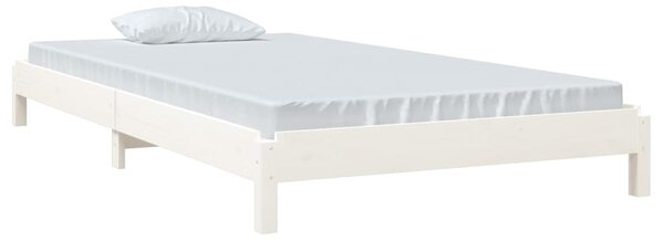 Složivi krevet bijeli 90x190 cm od masivne borovine - Bijela / 90 x 190 cm