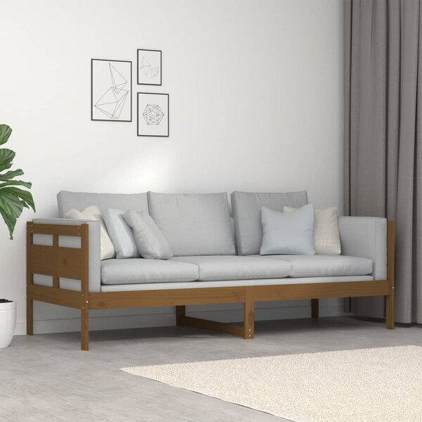 Dnevni ležaj od masivne borovine smeđa boja meda 80 x 200 cm - Smeđa / 80 x 200 cm