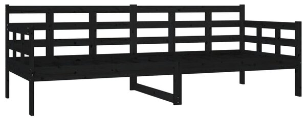 Dnevni ležaj od masivne borovine crni 80 x 200 cm - Crna / 80 x 200 cm