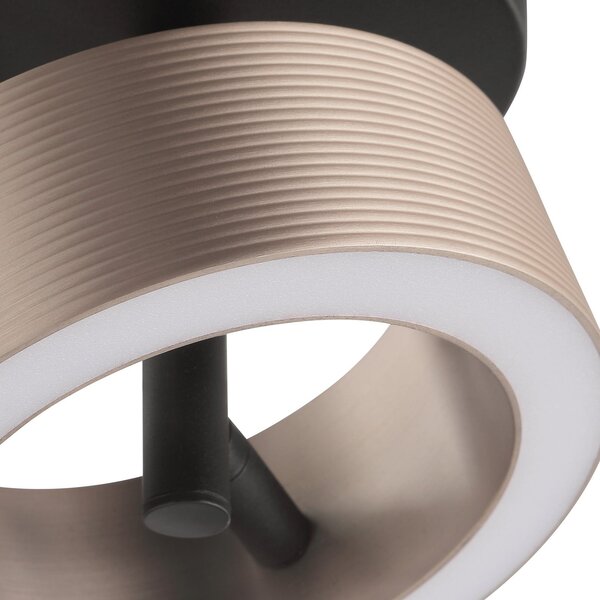 Brilliant LED stropna reflektorska svjetiljka Axion, crna/smeđa, Ø 15 cm, Memory, CCT, prigušiva, Smeđa / hrđa, Dnevni boravak/blagovaonica, Plastika