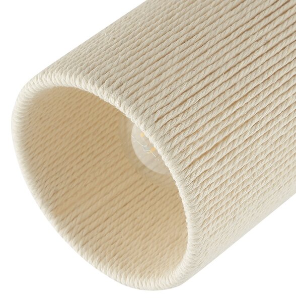 Brilliant Stropna svjetiljka Arlo, bež, tkanina, duljina 62 cm, dvostruka, prigušiva, Bež, Dnevni boravak/blagovaonica, Tkanina / tekstil