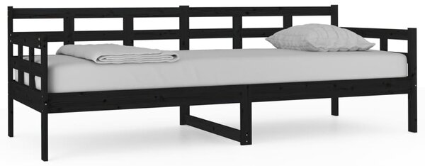 Dnevni ležaj od masivne borovine crni 80 x 200 cm - Crna / 80 x 200 cm