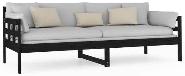 Dnevni ležaj od masivne borovine crni 80 x 200 cm - Crna / 80 x 200 cm