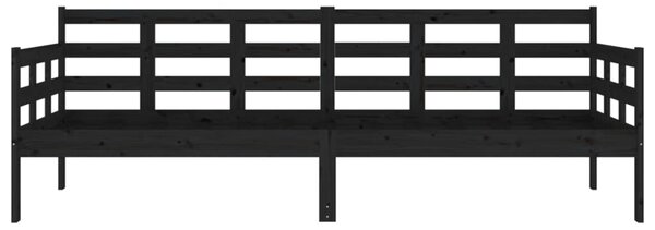 Dnevni ležaj od masivne borovine crni 80 x 200 cm - Crna / 80 x 200 cm