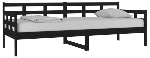 Dnevni ležaj od masivne borovine crni 80 x 200 cm - Crna / 80 x 200 cm