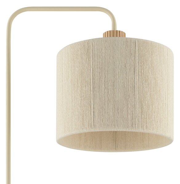 Brilliant Podna lampa Arlo, bež, tkanina/drvo, visina 160 cm, E27, Bež, Dnevni boravak/blagovaonica, Tkanina / tekstil
