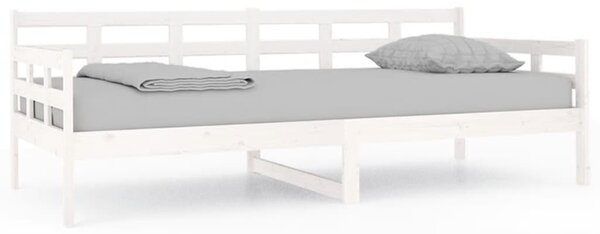 Dnevni ležaj bijeli od masivne borovine 90 x 200 cm - Bijela / 90 x 200 cm