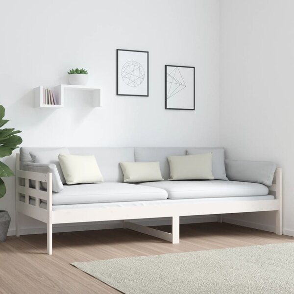 Dnevni ležaj bijeli od masivne borovine 90 x 200 cm - Bijela / 90 x 200 cm