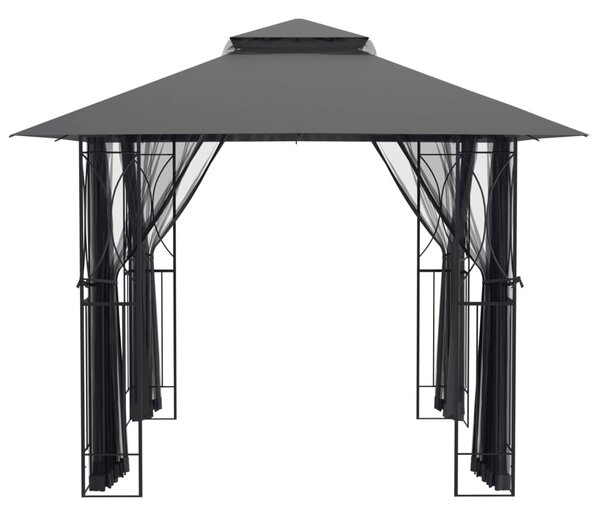 Sjenica s bočnim stijenkama antracit 300 x 300 x 270 od čelika - Antracitno siva / 300 x 300 x 270 cm