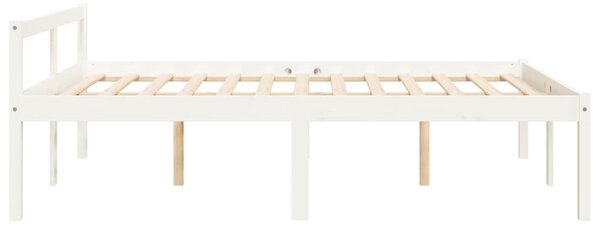 Krevet za starije osobe bijeli 135 x 190 cm bračni od borovine - Bijela / 135 x 190 cm