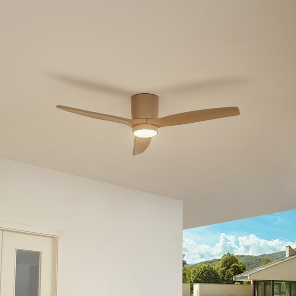 Lucande LED vanjski stropni ventilator Sorin, bež, DC, tihi