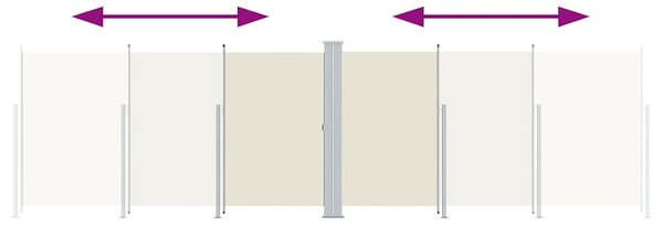 Uvlačiva bočna tenda krem 180 x 600 cm - Krema / 180 x 600 cm