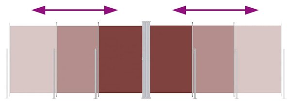 Uvlačiva bočna tenda smeđa 180 x 600 cm - Smeđa / 180 x 600 cm