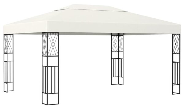 Sjenica s LED svjetlosnim trakama 3 x 4 m krem od tkanine - Krema / 3 x 4 m