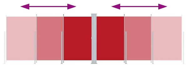 Uvlačiva bočna tenda crvena 220 x 600 cm - Crvena / 220 x 600 cm