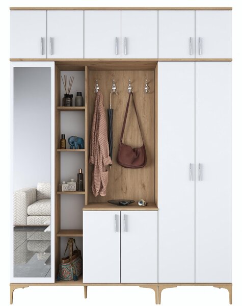Zondo.hr Predsoblje Emily 21 (s ogledalom) (orah + bijela). Akcija -31%. 1106734