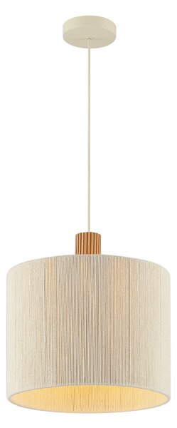 Brilliant Arlo viseća lampa, bež, tkanina/drvo, Ø 35 cm, za jednu žarulju, prigušiva, Bež, Dnevni boravak/blagovaonica, Tkanina / tekstil