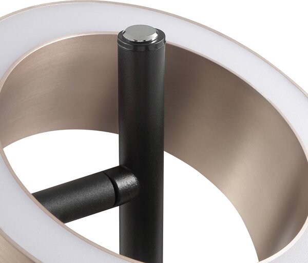 Brilliant Podna svjetiljka Axion LED, crna/smeđa, visina 150 cm, CCT, prigušiva., prigušiva, Crno, Dnevni boravak/blagovaonica, Metal