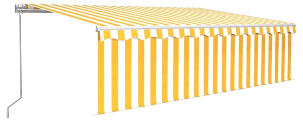 Tenda na ručno uvlačenje s roletom LED 5 x 3 m žuto-bijela - Žuta / 5 x 3 m