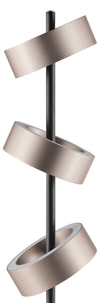 Brilliant Podna svjetiljka Axion LED, crna/smeđa, visina 150 cm, CCT, prigušiva., prigušiva, Crno, Dnevni boravak/blagovaonica, Metal