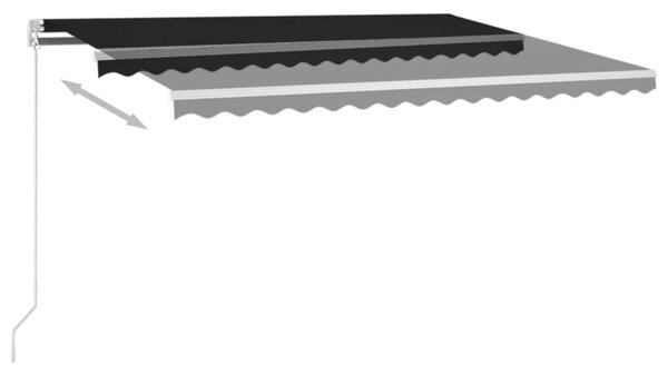 Tenda na ručno uvlačenje s LED svjetlima 400 x 300 cm antracit - Antracitno siva / 400 x 300 cm