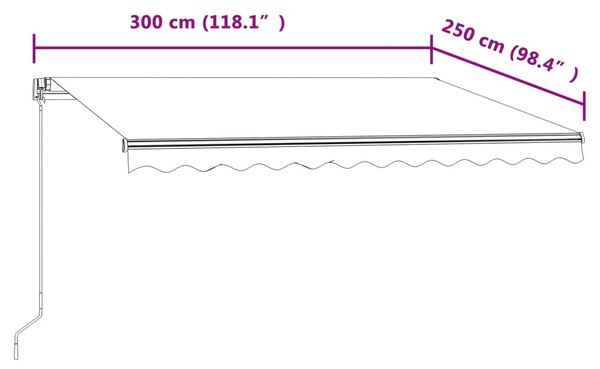 Tenda na automatsko uvlačenje 300 x 250 cm antracit - Antracitno siva / 300 x 250 cm