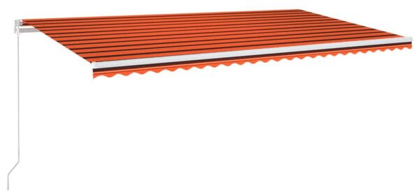 Tenda na ručno uvlačenje LED 600 x 300 cm narančasto-smeđa - Šarena / 600 x 300 cm